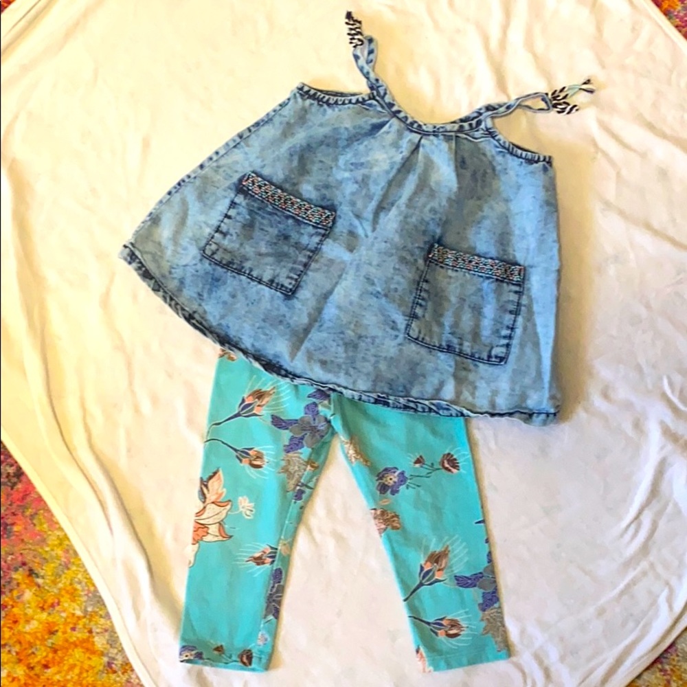 Jessica Simpson 24 Month Denim Tank Floral Pant